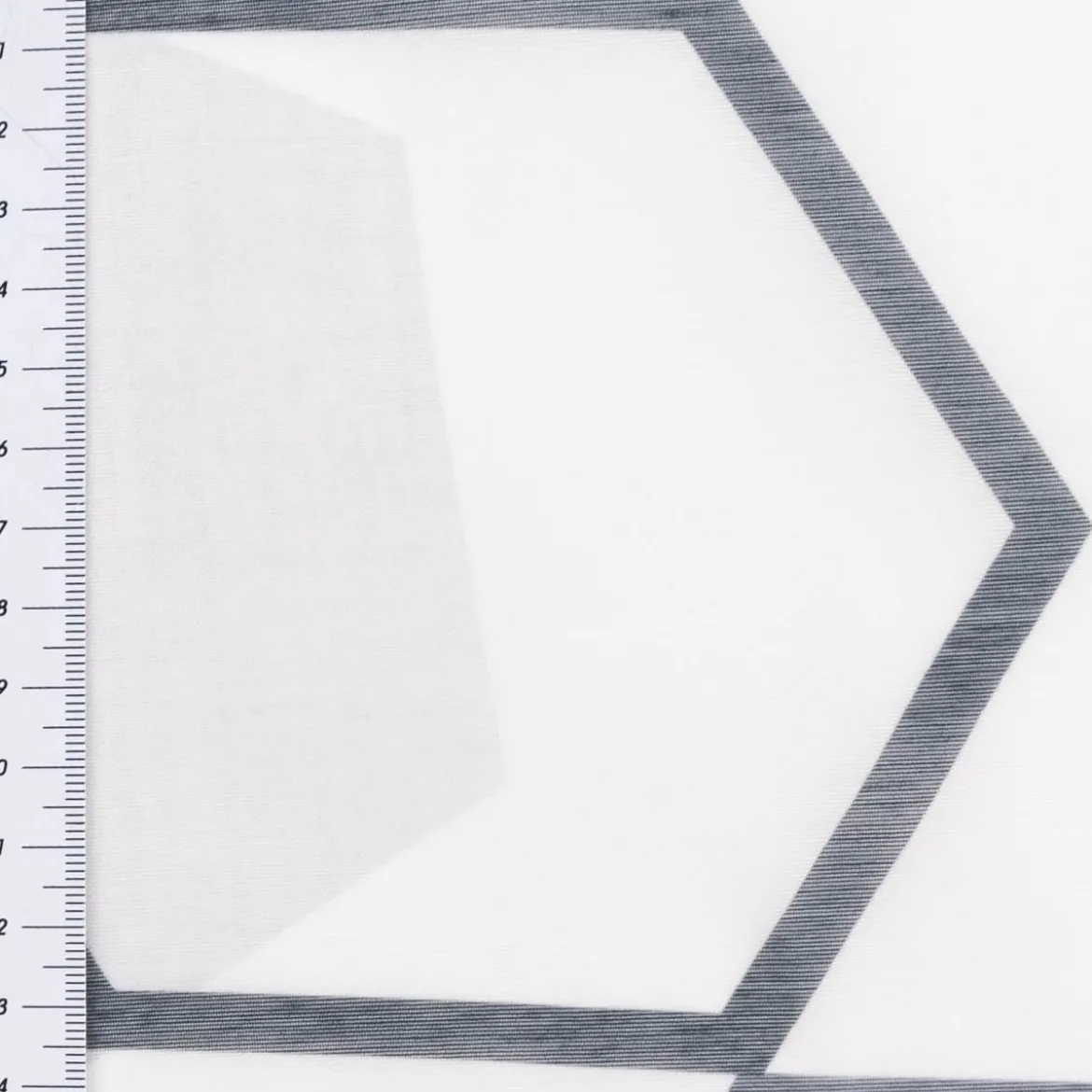 Gardinenstoff Batist-Optik transparent Hexagon weiß grau 148cm Breite