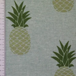 Gardinenstoff Dekostoff Ananas mint grün goldfarbig