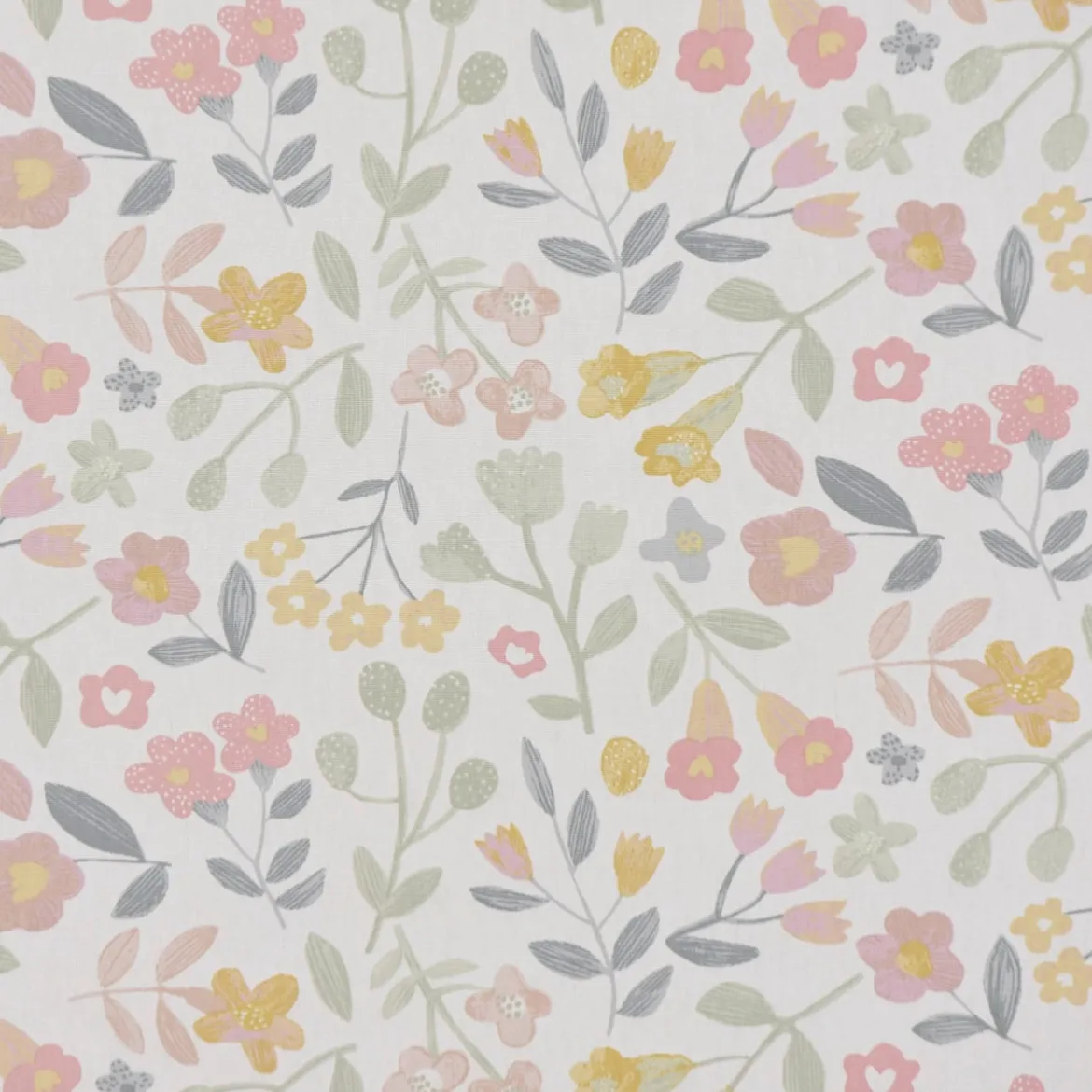 Gardinenstoff Dekostoff Baumwollstoff Panama Betty Bon Bon Blumen pastell rosa 140cm Breite