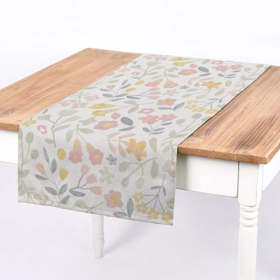 Gardinenstoff Dekostoff Baumwollstoff Panama Betty Bon Bon Blumen pastell rosa 140cm Breite