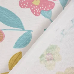 Gardinenstoff Dekostoff Baumwollstoff Panama Betty Parma Violet Blumen lila 140cm Breite