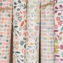 Gardinenstoff Dekostoff Baumwollstoff Panama Betty Parma Violet Blumen lila 140cm Breite