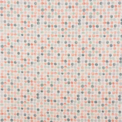 Gardinenstoff Dekostoff Baumwollstoff Panama Dolly Melba Punkte grün orange 140cm Breite