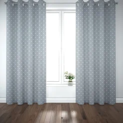Gardinenstoff Dekostoff Baumwollstoff Full Stop Punkte blau weiß 140cm Breite