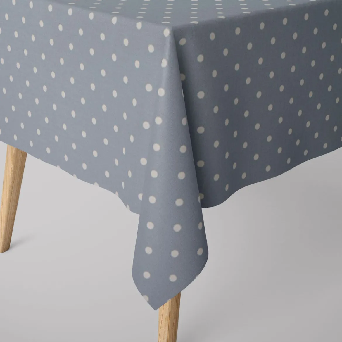 Gardinenstoff Dekostoff Baumwollstoff Full Stop Punkte blau weiß 140cm Breite