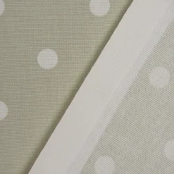 Gardinenstoff Dekostoff Baumwollstoff Full Stop Punkte grünbeige weiß 140cm Breite