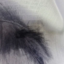 Gardinenstoff Dekostoff Federndruck grau weiß 140cm breit
