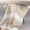 Gardinenstoff Dekostoff halbtransparent Streifen matt glänzend beige 1,50m Breite