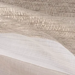 Gardinenstoff Dekostoff halbtransparent Streifen matt glänzend beige 1,50m Breite