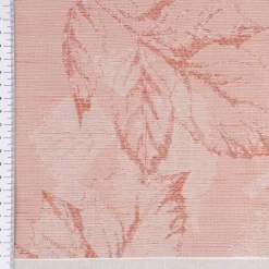 Gardinenstoff Dekostoff halbtransparent Streifen matt Blätter lachs beige 1,50m Breite