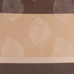 Gardinenstoff Dekostoff halbtransparent Streifen Blätter braun beige 1,50m Breite