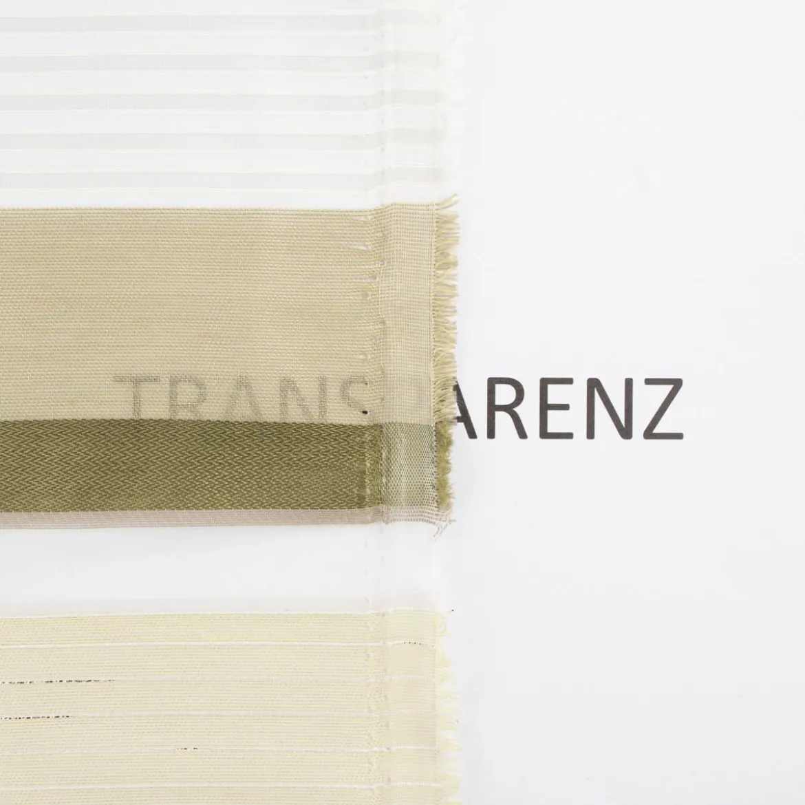 Gardinenstoff Dekostoff halbtransparent Streifen mit goldfarbigen Effekten grün taupe creme 1,50m Breite