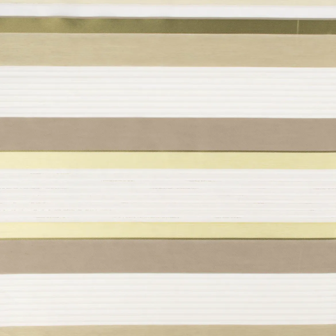 Gardinenstoff Dekostoff halbtransparent Streifen mit goldfarbigen Effekten grün taupe creme 1,50m Breite