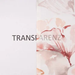 Gardinenstoff Dekostoff halbtransparent Leinenstruktur Aquarell Ginkgo Blätter weiß braun 1,50m Breite