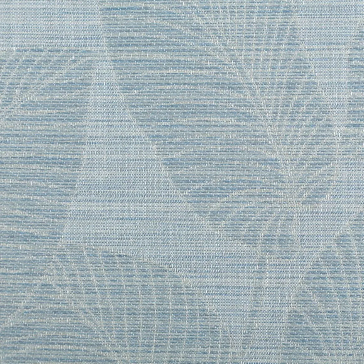 Gardinenstoff Dekostoff halbtransparent Jacquard-Streifen Blätter hellblau 1,50m Breite