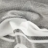 Gardinenstoff Dekostoff halbtransparent Jacquard-Streifen Blätter weiß taupe 1,50m Breite
