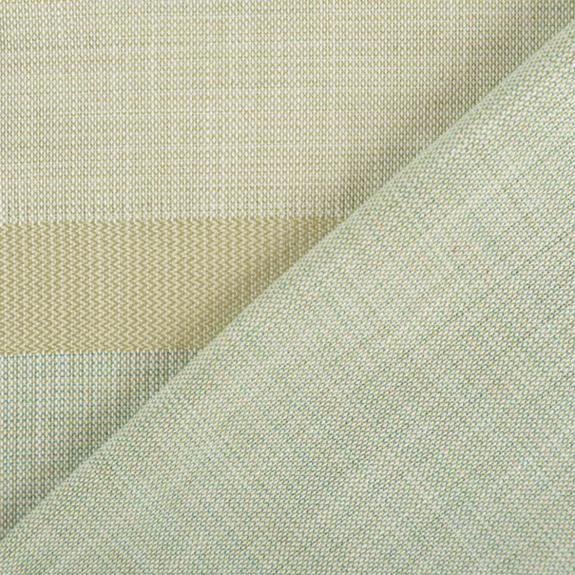 Gardinenstoff Dekostoff halbtransparent Jacquard-Streifen grün 1,40m Breite