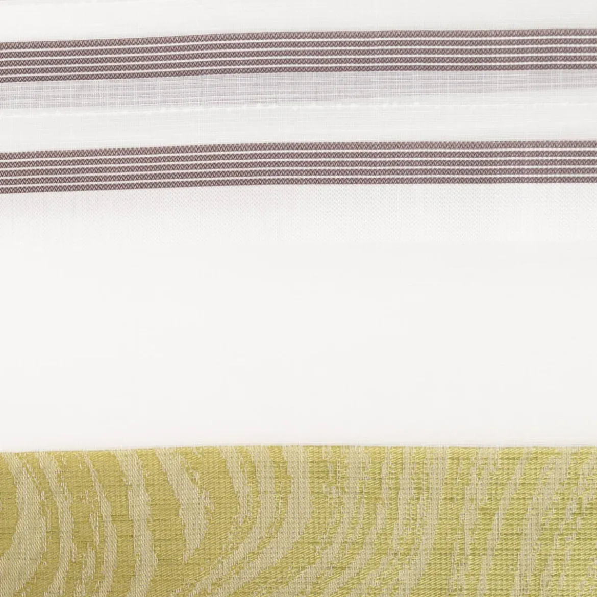 Gardinenstoff Dekostoff halbtransparent Jacquard-Streifen Wellen weiß grün 1,50m Breite