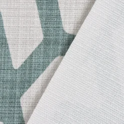 Gardinenstoff Dekostoff Jacquard Digitaldruck Linien Grafik beige blau 1,4m Breite