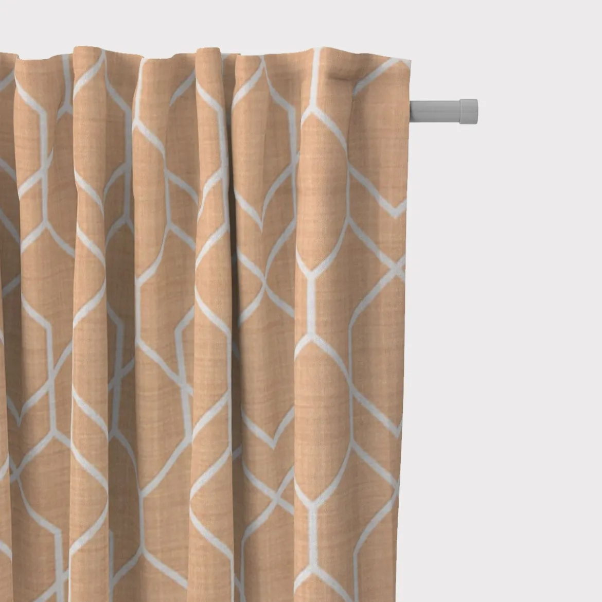 Gardinenstoff Dekostoff Jacquard Digitaldruck Geometrie Sechseck gelb beige 1,4m Breite