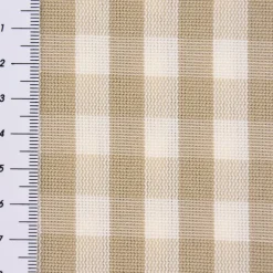 Gardinenstoff Dekostoff Landhausstoff weiß beige kariert 1,60m Breite
