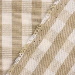 Gardinenstoff Dekostoff Landhausstoff weiß beige kariert 1,60m Breite