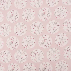 Gardinenstoff Dekostoff Landhausstoff Blümchen Kreise Pastell rosa 1,65m Breite