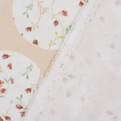 Gardinenstoff Dekostoff Landhausstoff Blümchen Kreise Pastell apricot 1,65m Breite