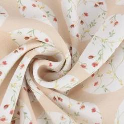 Gardinenstoff Dekostoff Landhausstoff Blümchen Kreise Pastell apricot 1,65m Breite