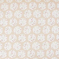 Gardinenstoff Dekostoff Landhausstoff Blümchen Kreise Pastell apricot 1,65m Breite