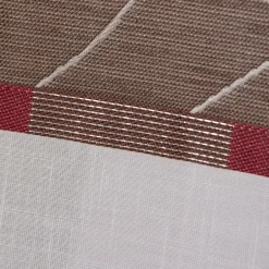 Gardinenstoff Dekostoff Leinenoptik weiß halbtransparent Jacquard Querstreifen braun beere silberlurex 150cm breit