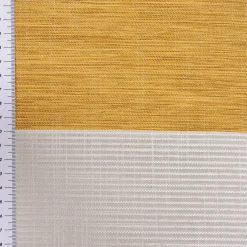 Gardinenstoff Dekostoff Leinenoptik Querstreifen halbtransparent weiß grau honiggelb 1,5m Breite