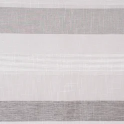 Gardinenstoff Dekostoff Leinenoptik Querstreifen halbtransparent grau 1,5m Breite