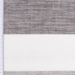 Gardinenstoff Dekostoff Leinenoptik Querstreifen halbtransparent grau 1,5m Breite