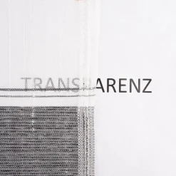 Gardinenstoff Dekostoff Leinenstruktur Querstreifen halbtransparent weiß grau gelb 1,5m Breite