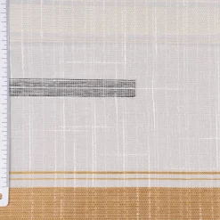 Gardinenstoff Dekostoff Leinenstruktur Querstreifen halbtransparent weiß grau gelb 1,5m Breite
