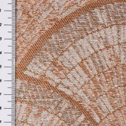 Gardinenstoff Dekostoff Leinenoptik Streifen Fächer terracotta weiß 1,50m Breite