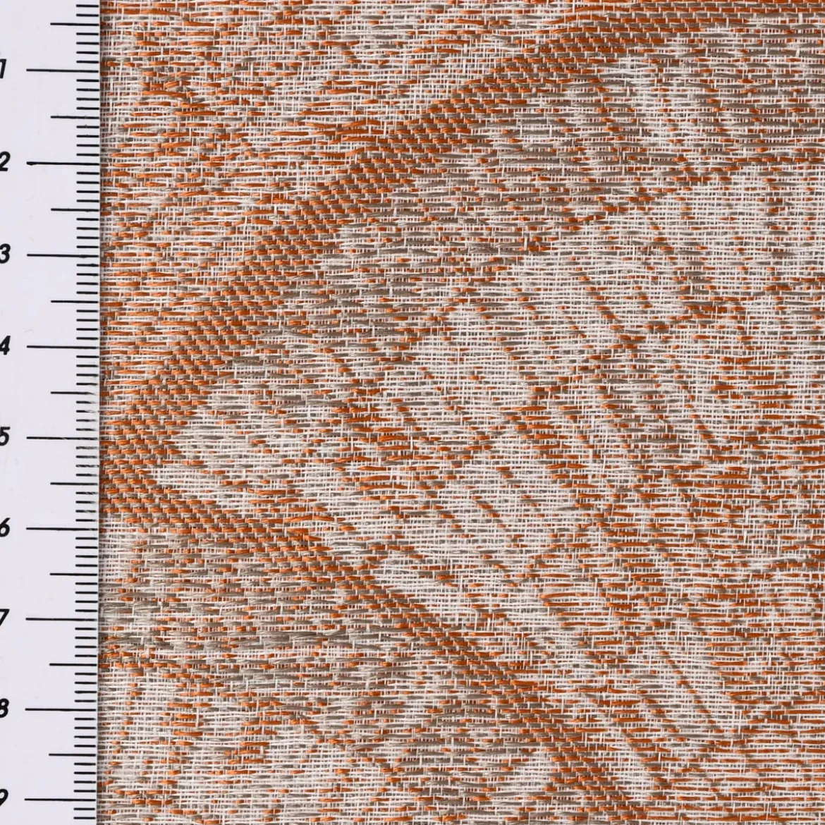 Gardinenstoff Dekostoff Leinenoptik Streifen Fächer terracotta weiß 1,50m Breite
