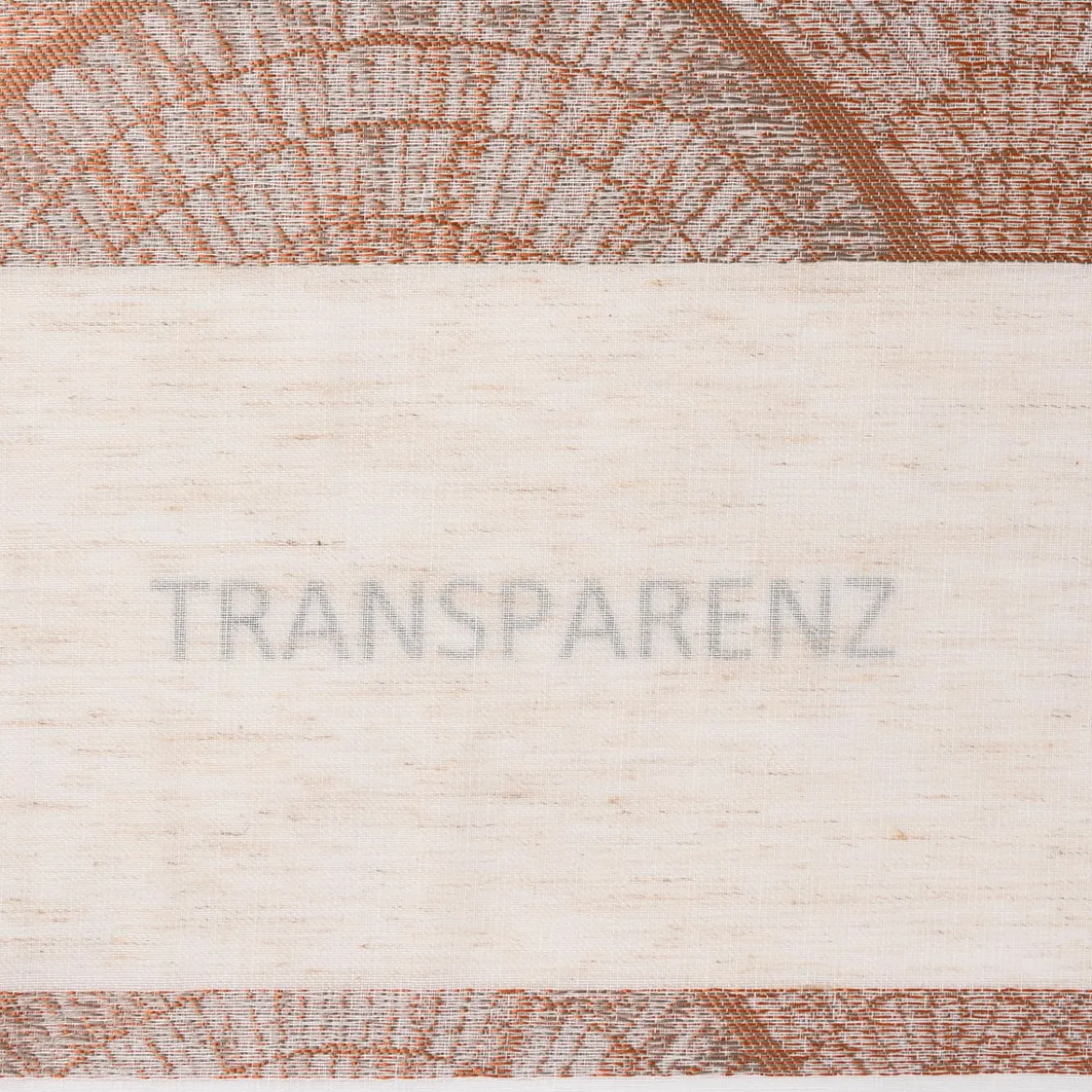 Gardinenstoff Dekostoff Leinenoptik Streifen Fächer terracotta weiß 1,50m Breite