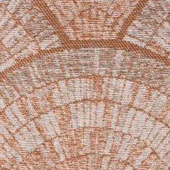 Gardinenstoff Dekostoff Leinenoptik Streifen Fächer terracotta weiß 1,50m Breite