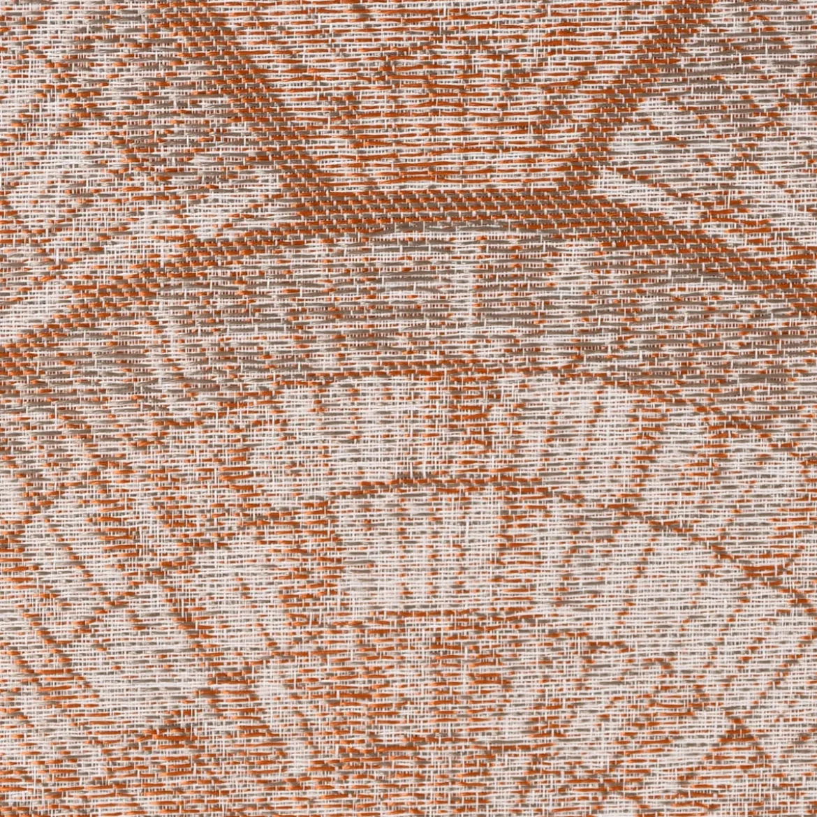 Gardinenstoff Dekostoff Leinenoptik Streifen Fächer terracotta weiß 1,50m Breite