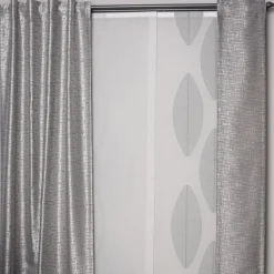 Gardinenstoff Dekostoff PICCO Würfel Viereck grau silber 1,52m Breite