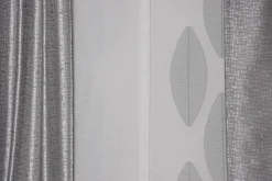 Gardinenstoff Dekostoff PICCO Würfel Viereck grau silber 1,52m Breite