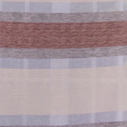 Gardinenstoff Dekostoff Querstreifen Leinenoptik meliert grau beige rotbraun 1,50m Breite