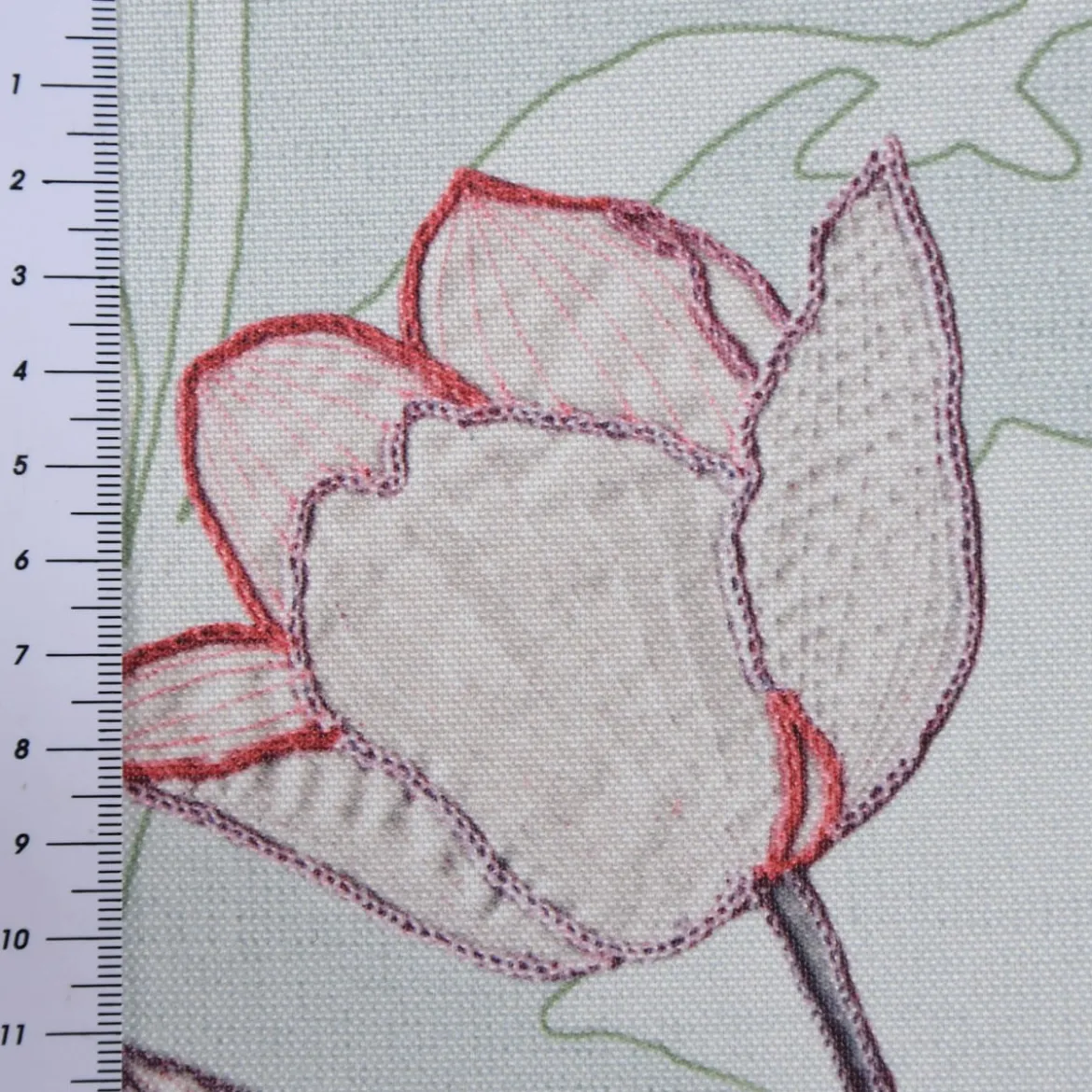 Gardinenstoff Dekostoff Tulpen mint 1,40m Breite
