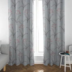 Gardinenstoff Dekostoff Tulpen mint 1,40m Breite