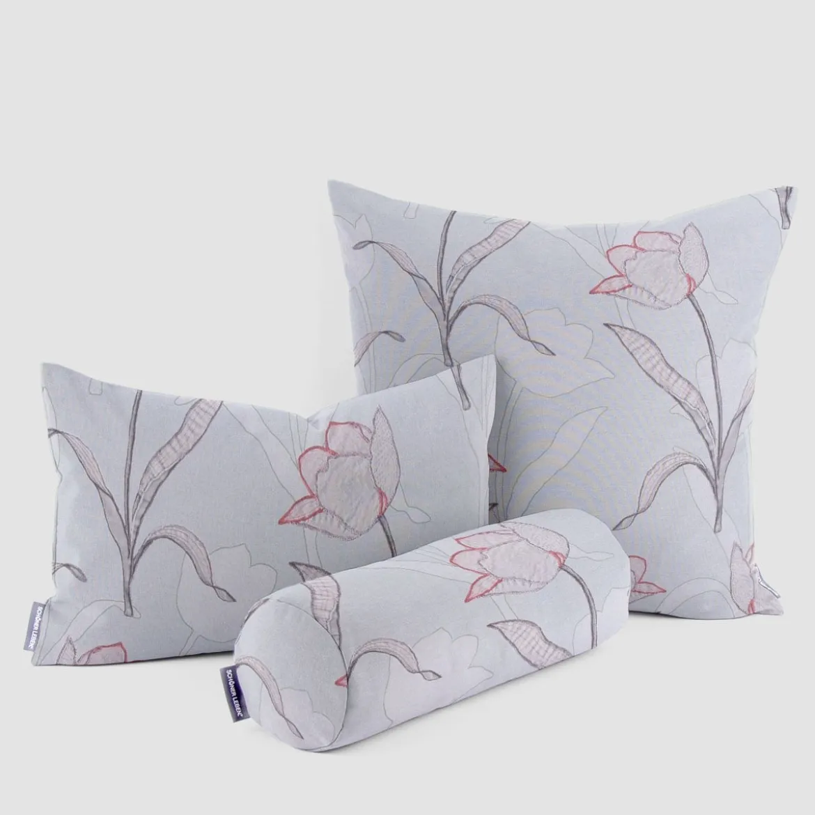 Gardinenstoff Dekostoff Tulpen mint 1,40m Breite