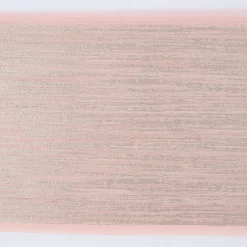 Gardinenstoff Dekostoff Voile Streifen grob Glanz creme beige rosé gold 1,4m Breite