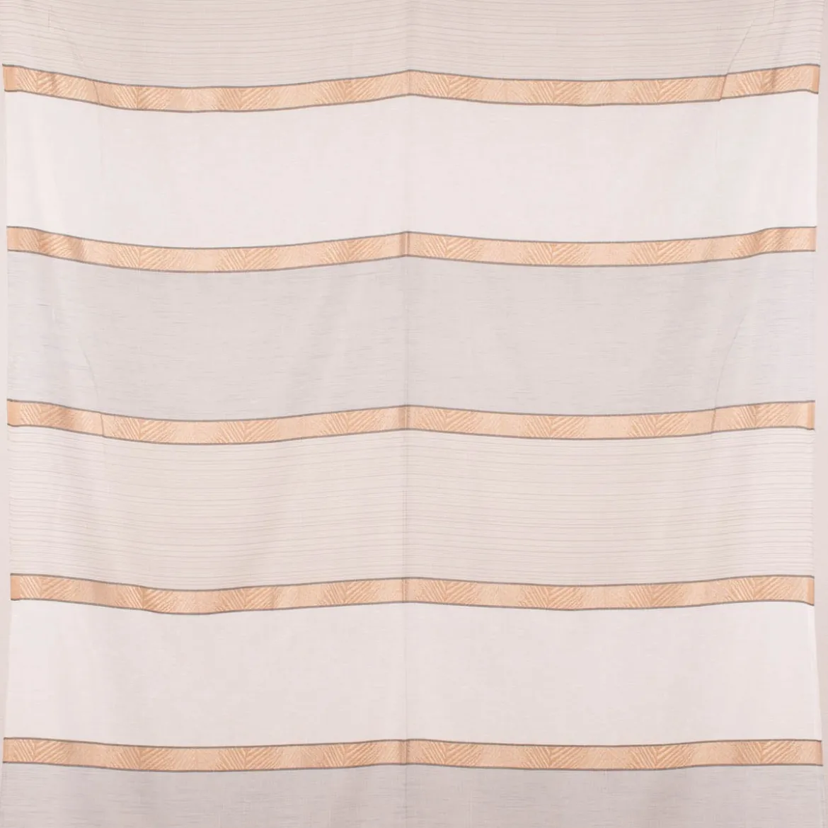 Gardinenstoff Dekostoff Voile halbtransparent Streifen beige braun grau 1,50m Breite