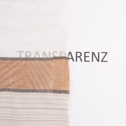 Gardinenstoff Dekostoff Voile halbtransparent Streifen beige braun grau 1,50m Breite